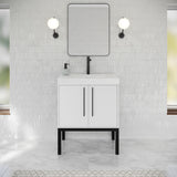 Jeffrey Alexander Tempest 30" White Single Sink Bathroom Vanity with White Resin Top - Single-Hole Faucet Top - VKTEM30WHSQRE product image 2
