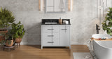 Jeffrey Alexander Katara 42" Grey Single Sink Bathroom Vanity with Black Granite Top - 8 in. Widespread Faucet Top product image 6