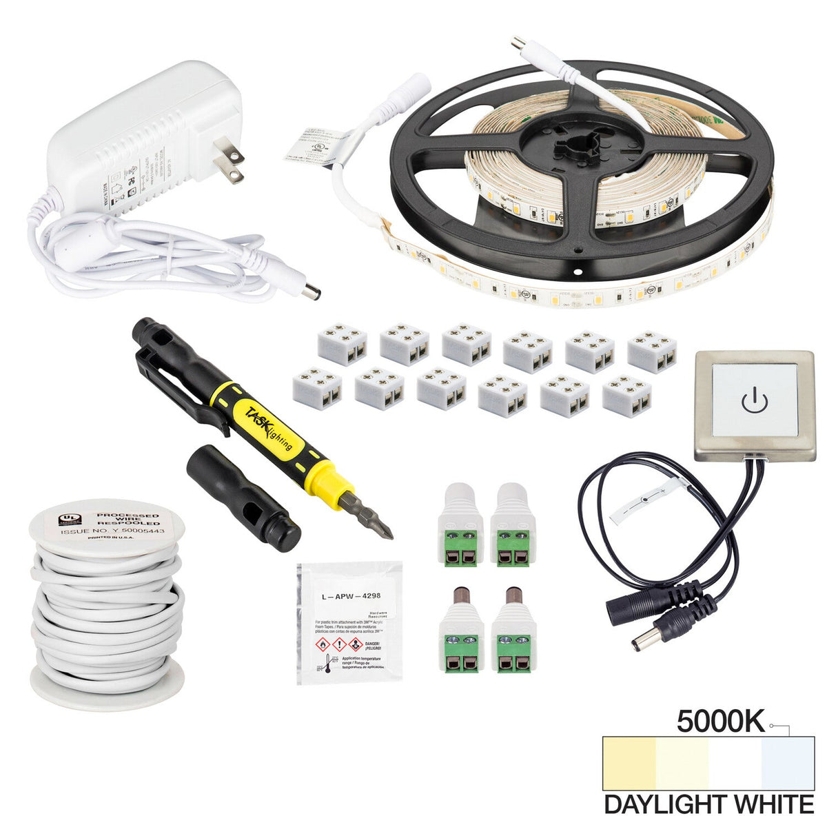 Task Lighting L-RTDK-16-50 Radiance 16 Feet Tape Light Kit With Touch Dimmer Switch