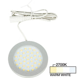 Task Lighting L-UT-FR-3SN-27 190 Lumens/Fixture 12-volt Standard Output Ultra-Thin Series Puck Light, Single-White, Satin Nickel, Warm White 2700K