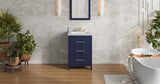 Jeffrey Alexander Katara 24" Hale Blue Single Sink Bathroom Vanity with White Carrara Marble Top - 8 in. Widespread Faucet Top product image 7