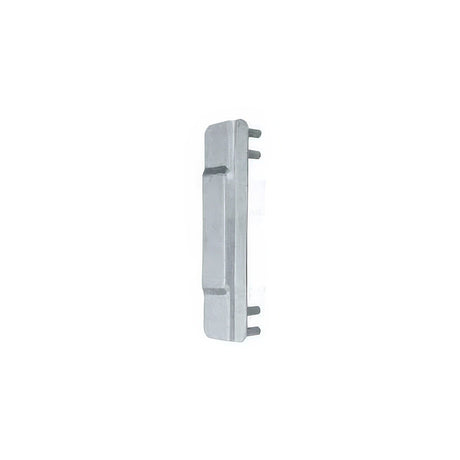Ives LG1432D lock guard in satin stainless, front view