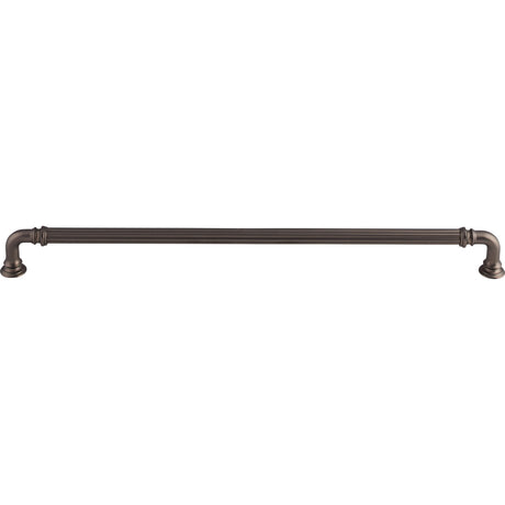 Top Knobs TK326AG Reeded 12" Center to Center Bar Pull Ash Gray