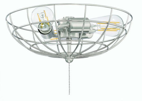 Craftmade LK2801-BNK-LED 3 Light Cage Bowl LED Ceiling Fan Light Kit in Brushed Polished Nickel