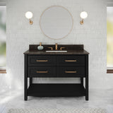 Jeffrey Alexander Kipling 49" Black Single Sink Bathroom Vanity with Blue Limestone Top - Single-Hole Faucet Top