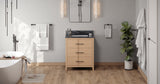 Jeffrey Alexander Katara 30" Natural Oak Single Sink Bathroom Vanity with Blue Limestone Top - 8 in. Widespread Faucet Top product image 6