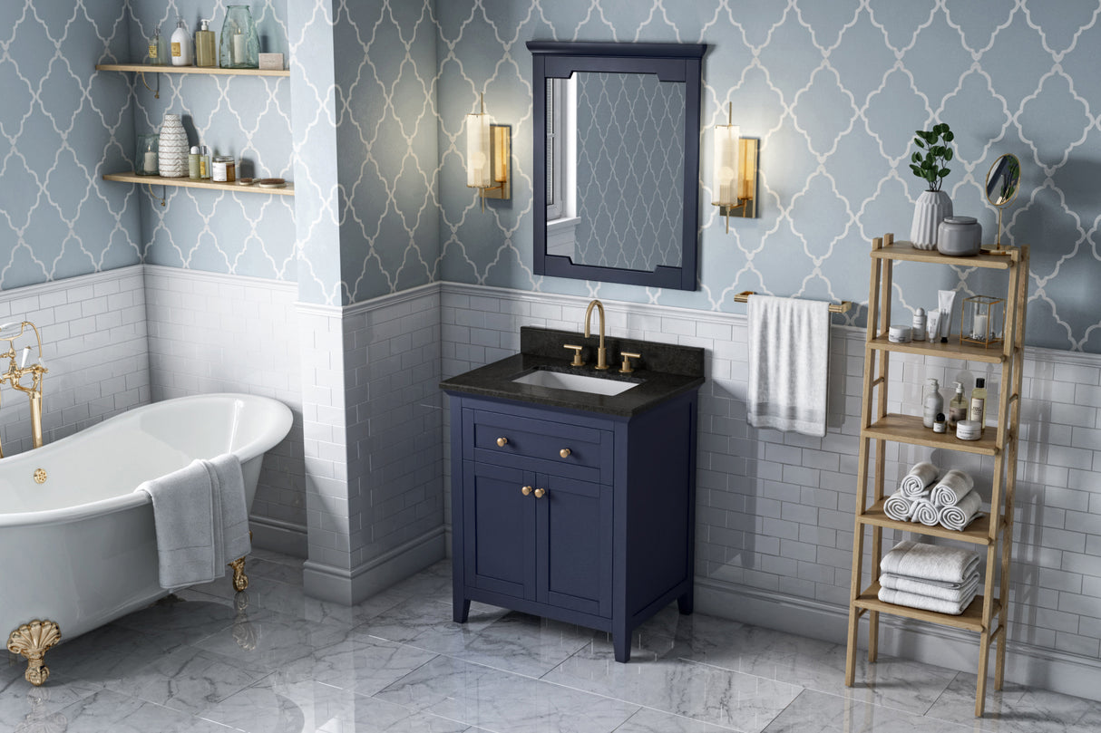 Jeffrey Alexander Chatham 30" Hale Blue Single Sink Bathroom Vanity with Black Granite Top - 8 in. Widespread Faucet Top product image 7