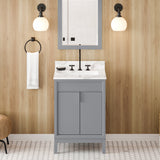 Jeffrey Alexander Theodora 24" Grey Single Sink Bathroom Vanity with Calacatta Vienna Quartz Top - 8 in. Widespread Faucet Top product image 2