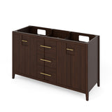 Jeffrey Alexander Katara 60" Dark Walnut Double Sink Bathroom Vanity with Blue Limestone Top - 8 in. Widespread Faucet Top product image 2