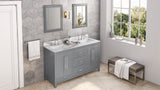 Jeffrey Alexander Cade 60" Grey Double Sink Bathroom Vanity with Calacatta Vienna Quartz Top - 8 in. Widespread Faucet Top product image 7