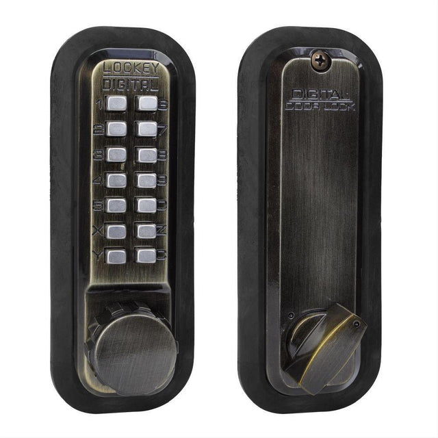 Lockey 2210AB 2210 Mechanical Keyless Deadbolt with Single Combination Antique Brass