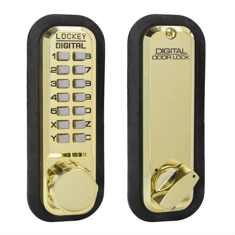 Lockey 2210BB 2210 Mechanical Keyless Deadbolt with Single Combination Bright Brass