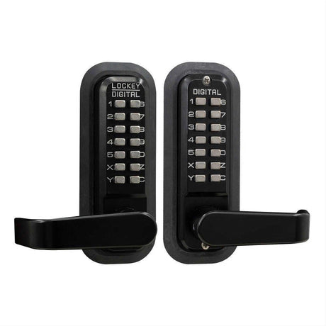 Lockey 2835JBMGDC 2835-MGDC Mechanical Keyless Lever Lock with Passage Function and Double Combination Jet Black Marine Grade