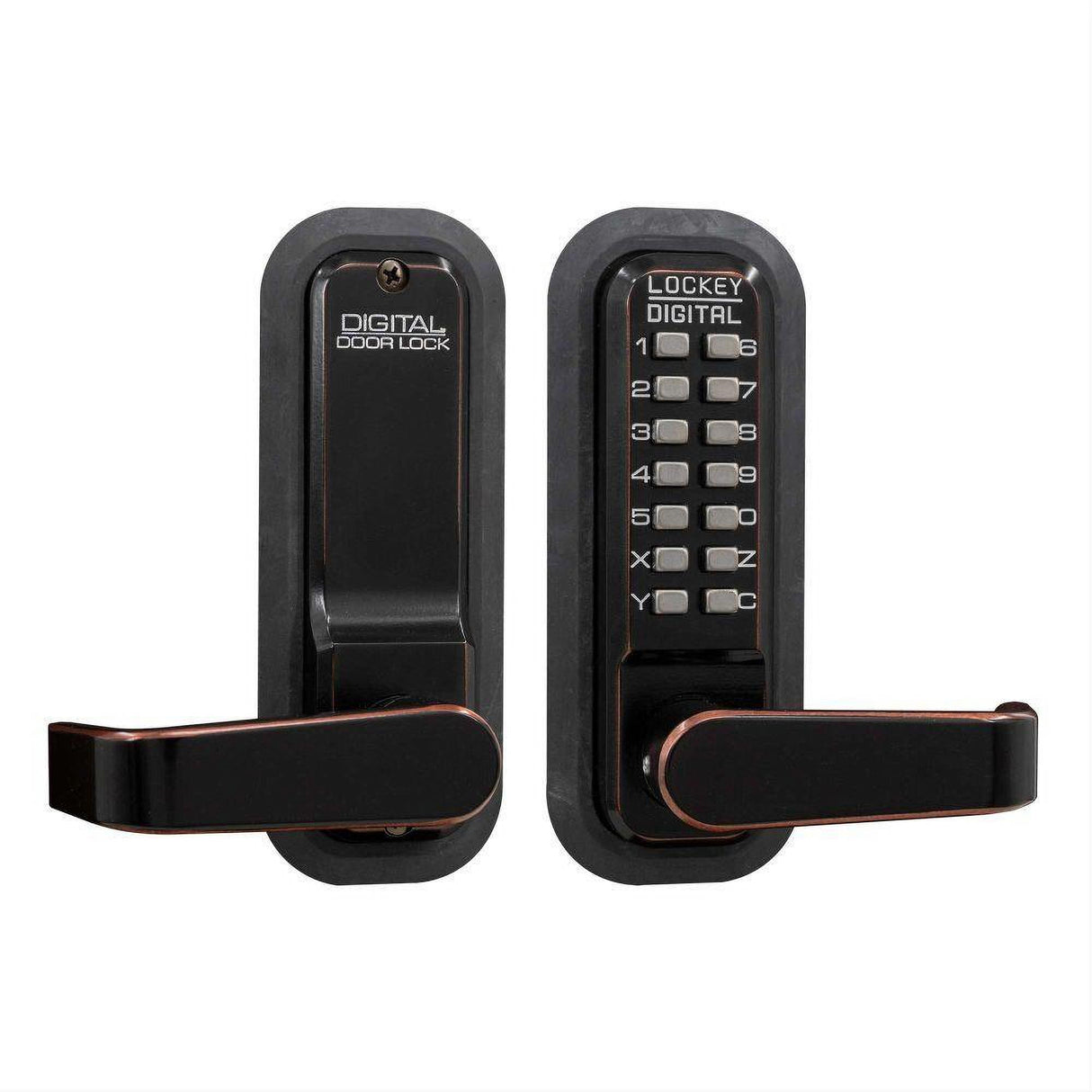 Lockey 2835OIL 2835 Mechanical Keyless Lever Lock with Passage Function and Single Combination Oil Rubbed Bronze