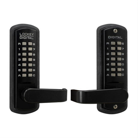 Lockey 3835JBMGDC Mechanical Keyless Lever Lock Passage Double Combination Jet Black
