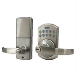 Lockey E995SN E995 Electronic Keypad Lever Lock with Remote Control Satin Nickel