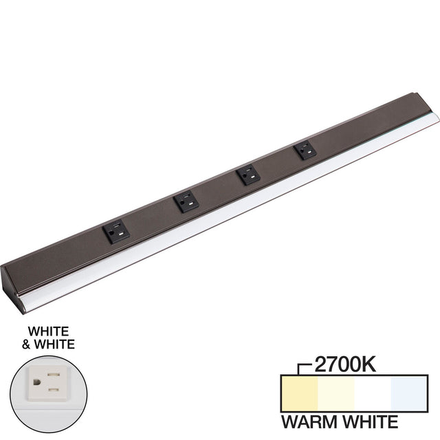 Task Lighting LP30HR15NDWWT27 white lighted power strip