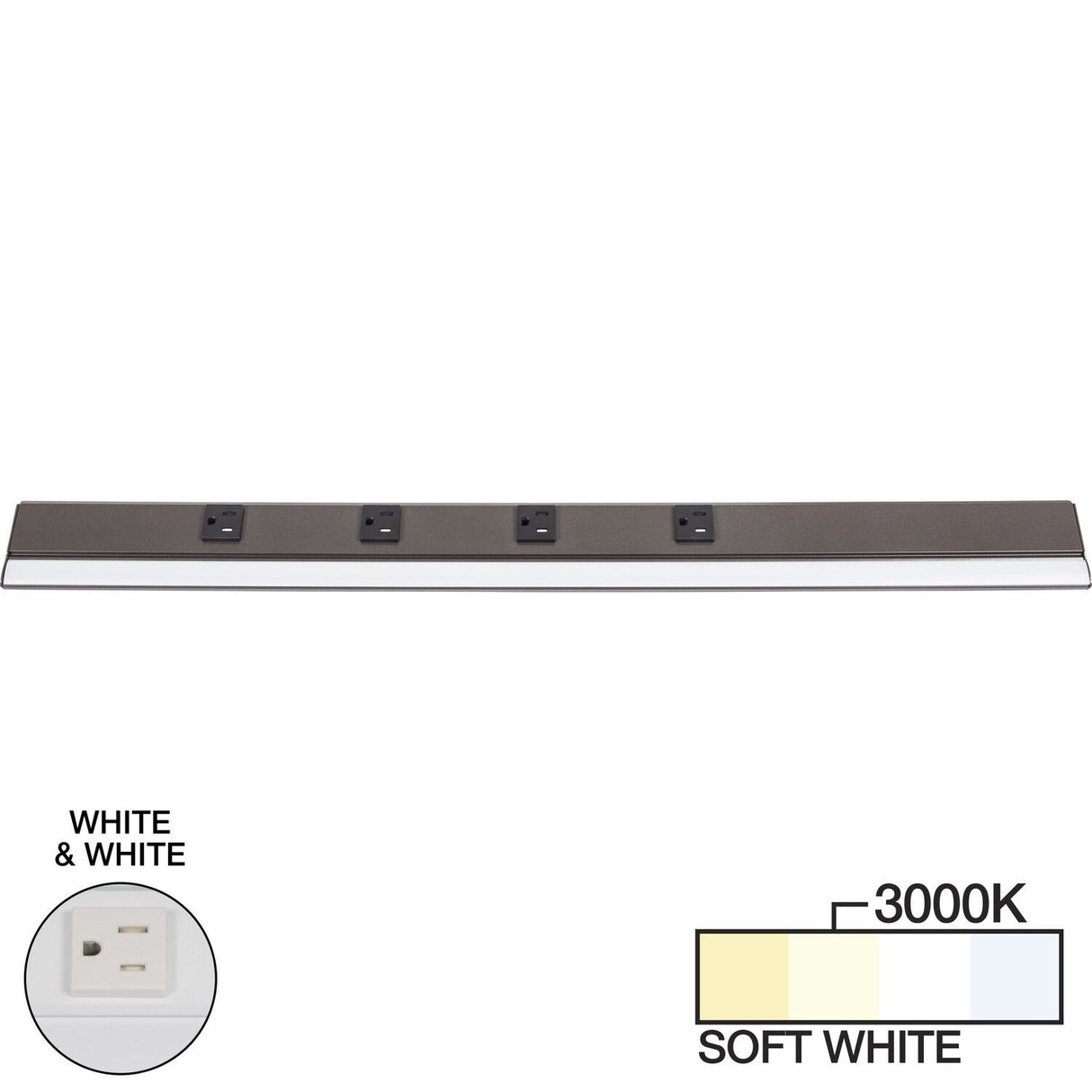 Task Lighting LP30HR15NDWWT30 lighted power strip