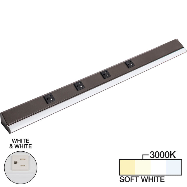 Task Lighting LP30HR15NDWWT30 white lighted power strip