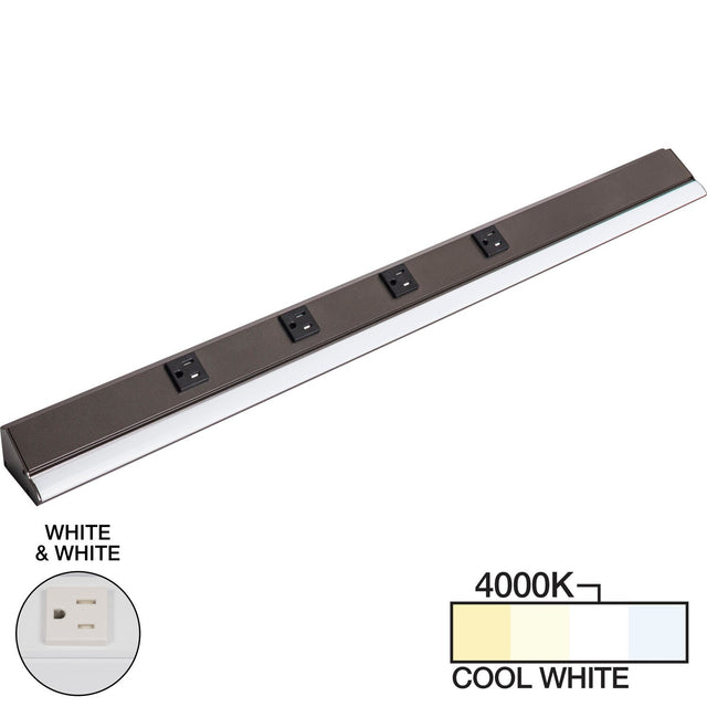 Task Lighting LP30HR15NDWWT40 white lighted power strip