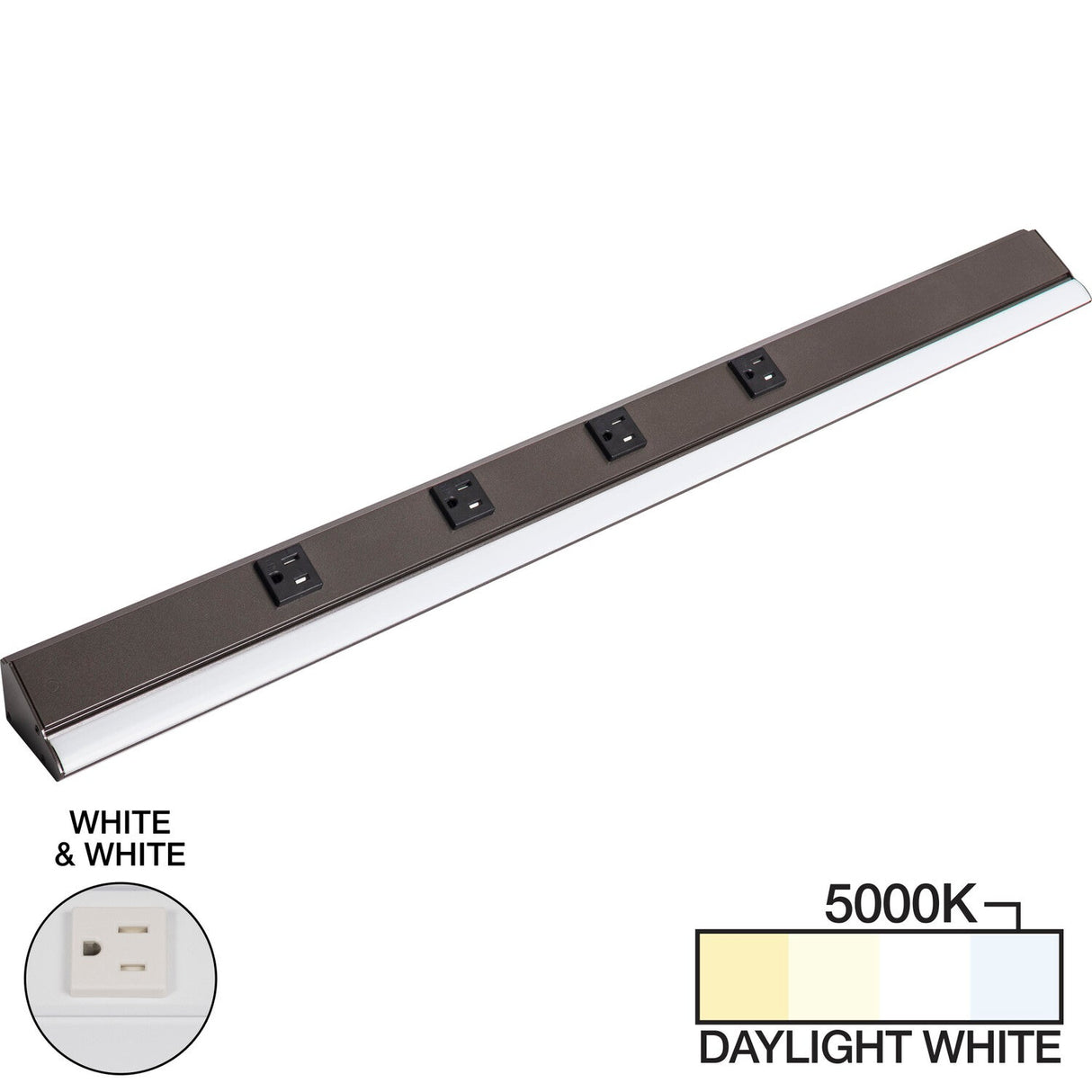 Task Lighting LP30HR15NDWWT50 white lighted power strip