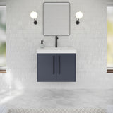 Jeffrey Alexander Tempest 30" Blue Steel Single Sink Bathroom Vanity with White Resin Top - Single-Hole Faucet Top - VKTEM30BSRE product image 2