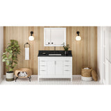 Jeffrey Alexander Theodora 48" White Single Sink Bathroom Vanity with Black Granite Top - 8 in. Widespread Faucet Top