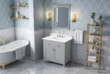 Jeffrey Alexander Chatham 36" Grey Single Sink Bathroom Vanity with Calacatta Vienna Quartz Top - 8 in. Widespread Faucet Top product image 7