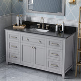 Jeffrey Alexander Chatham 60" Grey Double Sink Bathroom Vanity with Black Granite Top - 8 in. Widespread Faucet Top - VKITCHA60SGRBGR product image 2