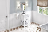 Jeffrey Alexander Wavecrest 24" White Single Sink Bathroom Vanity with White Carrara Marble Top - 8 in. Widespread Faucet Top product image 7