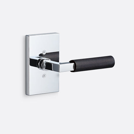 Sure-Loc LV100 26 GRIP-KN FBL polished chrome / flat black dummy door lever