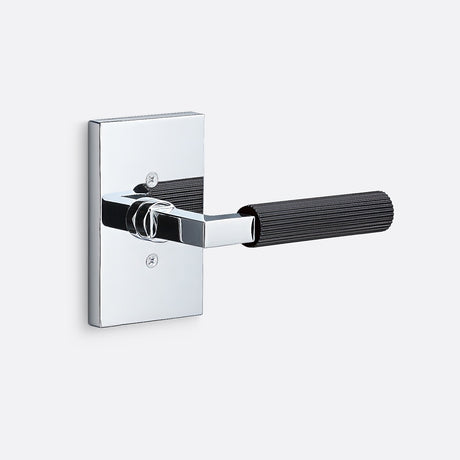 Sure-Loc LV100 26 GRIP-SKN FBL polished chrome / flat black dummy door lever