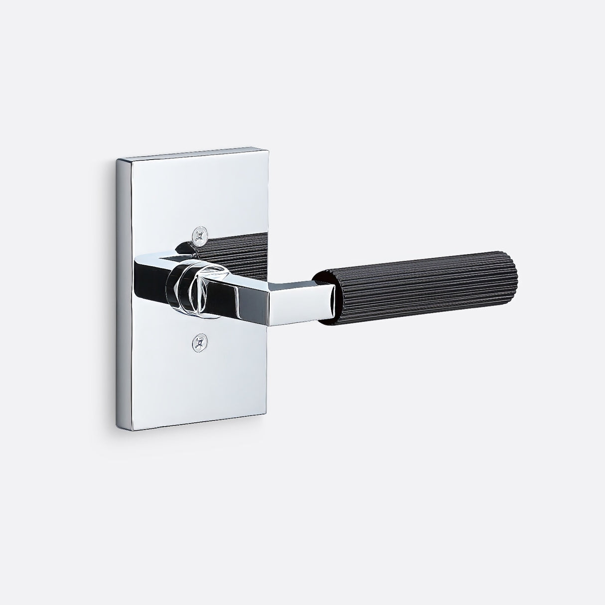 Sure-Loc LV100 26 GRIP-SKN FBL polished chrome / flat black dummy door lever