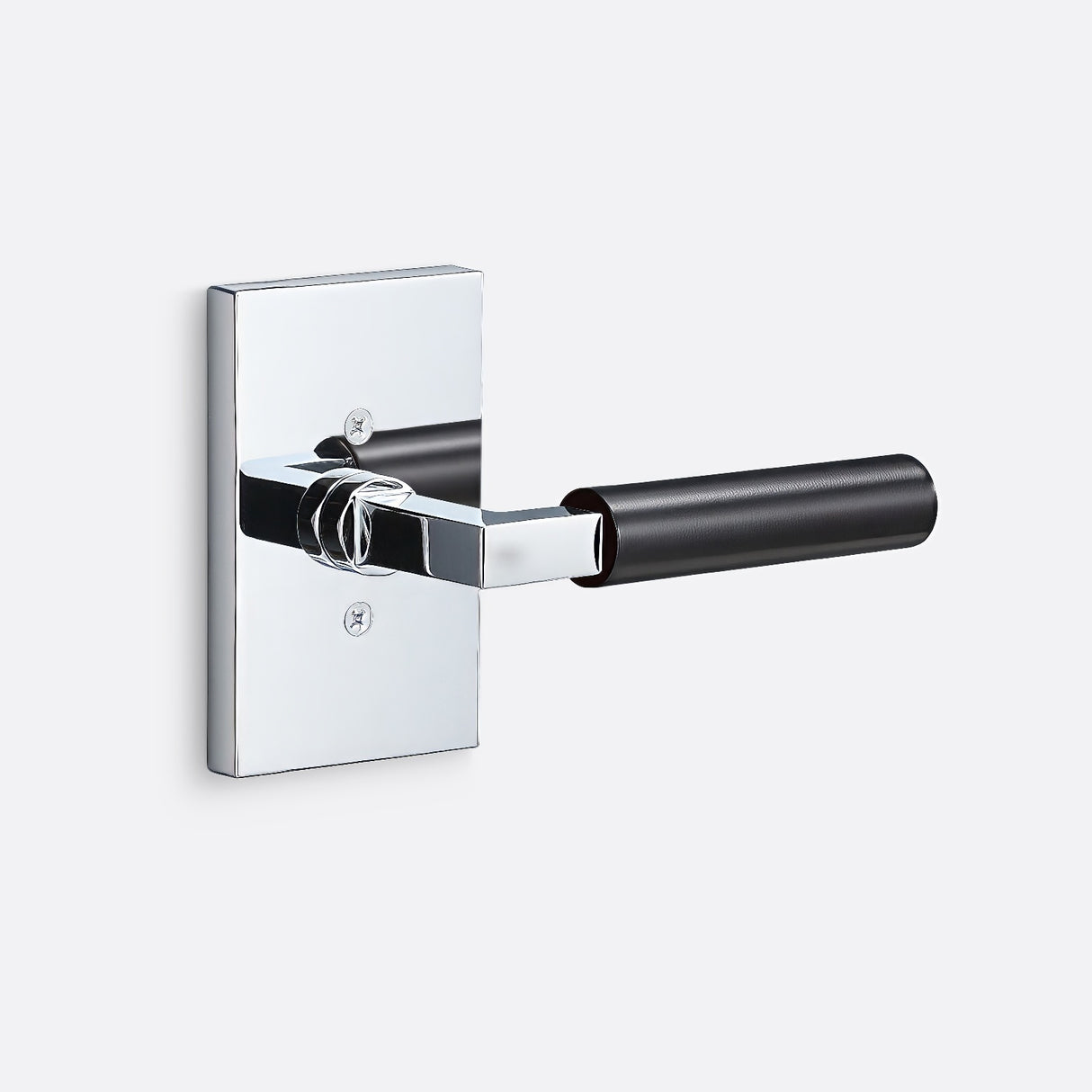 Sure-Loc LV100 26 GRIP-SM FBL polished chrome / flat black dummy door lever