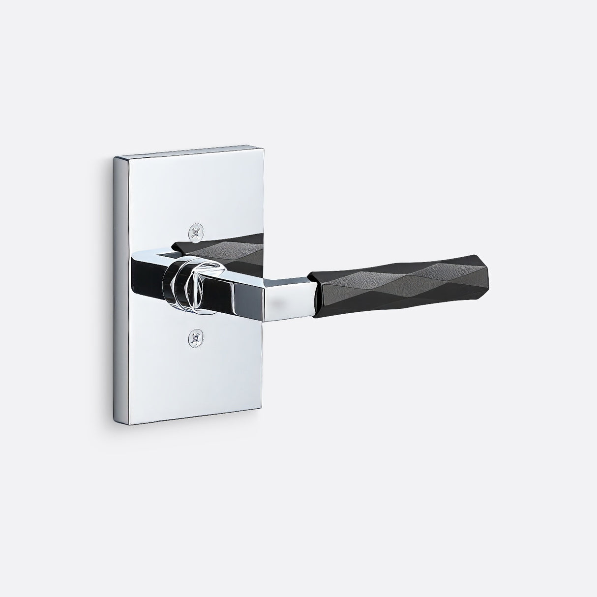 Sure-Loc LV100 26 GRIP-VT FBL polished chrome / flat black dummy door lever