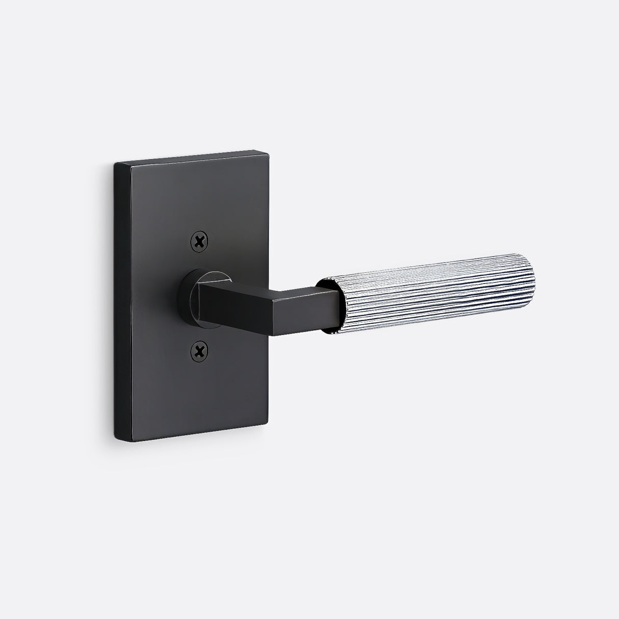 Sure-Loc LV100 FBL GRIP-SKN 26 flat black / polished chrome dummy door lever