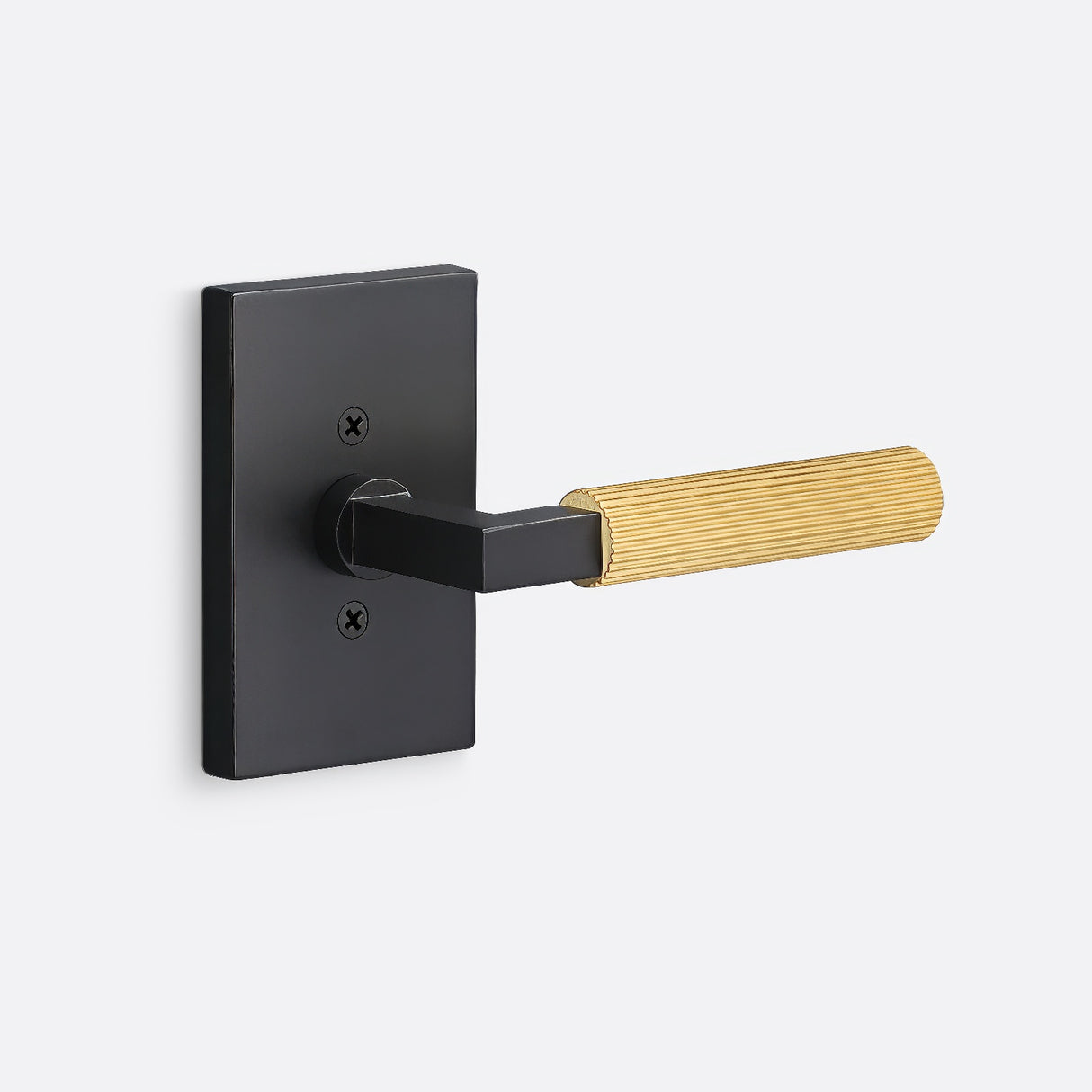Sure-Loc LV100 FBL GRIP-SKN SB flat black / satin brass dummy door lever