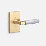 Sure-Loc LV100 SB GRIP-KN 26 satin brass / polished chrome dummy door lever