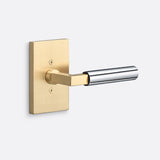 Sure-Loc LV100 SB GRIP-SM 26 satin brass / polished chrome dummy door lever