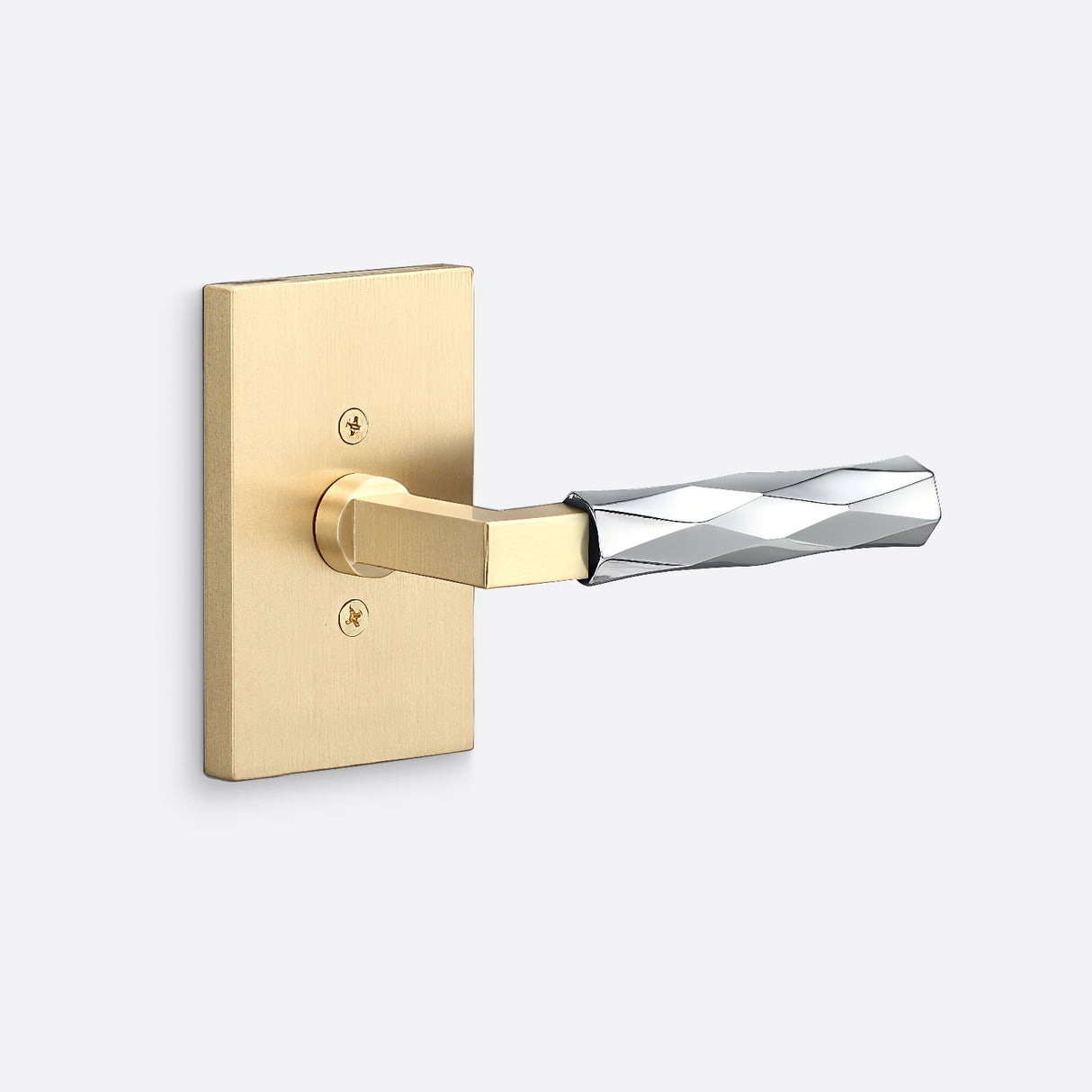 Sure-Loc LV100 SB GRIP-VT 26 satin brass / polished chrome dummy door lever