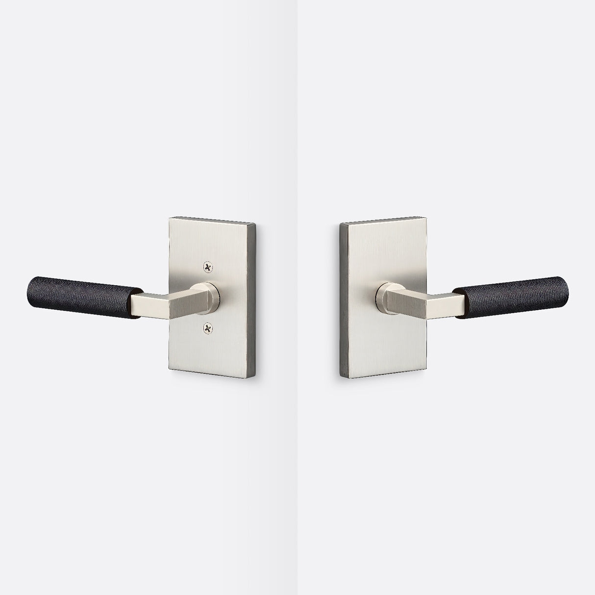 Sure-Loc LV101 15 GRIP-KN FBL satin nickel / flat black passage door lever
