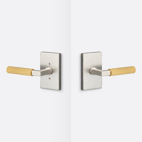 Sure-Loc LV101 15 GRIP-SKN SB satin nickel / satin brass passage door lever