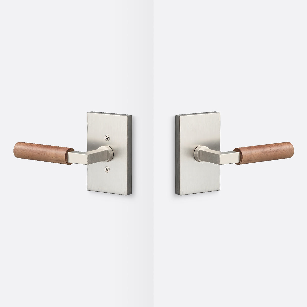 Sure-Loc LV101 15 GRIP-WN satin nickel / walnut passage door lever