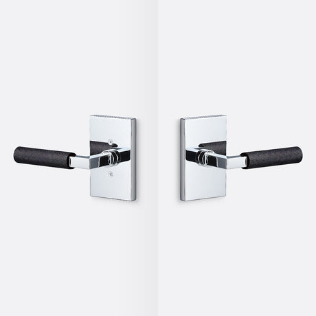 Sure-Loc LV101 26 GRIP-KN FBL polished chrome / flat black passage door lever