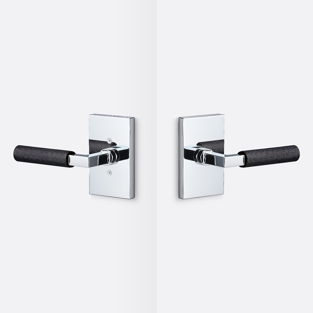 Sure-Loc LV101 26 GRIP-KN FBL polished chrome / flat black passage door lever
