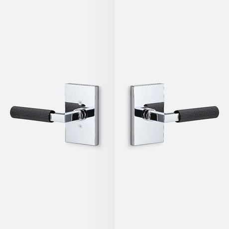 Sure-Loc LV101 26 GRIP-SKN FBL polished chrome / flat black passage door lever