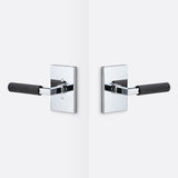 Sure-Loc LV101 26 GRIP-SKN FBL polished chrome / flat black passage door lever