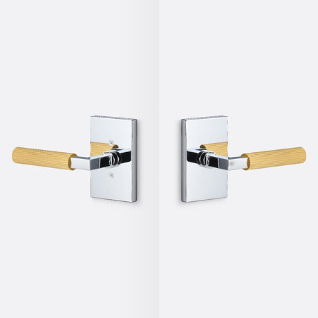 Sure-Loc LV101 26 GRIP-SKN SB polished chrome / satin brass passage door lever