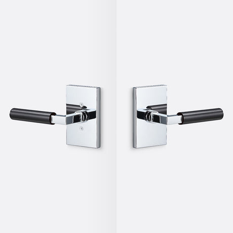 Sure-Loc LV101 26 GRIP-SM FBL polished chrome / flat black passage door lever