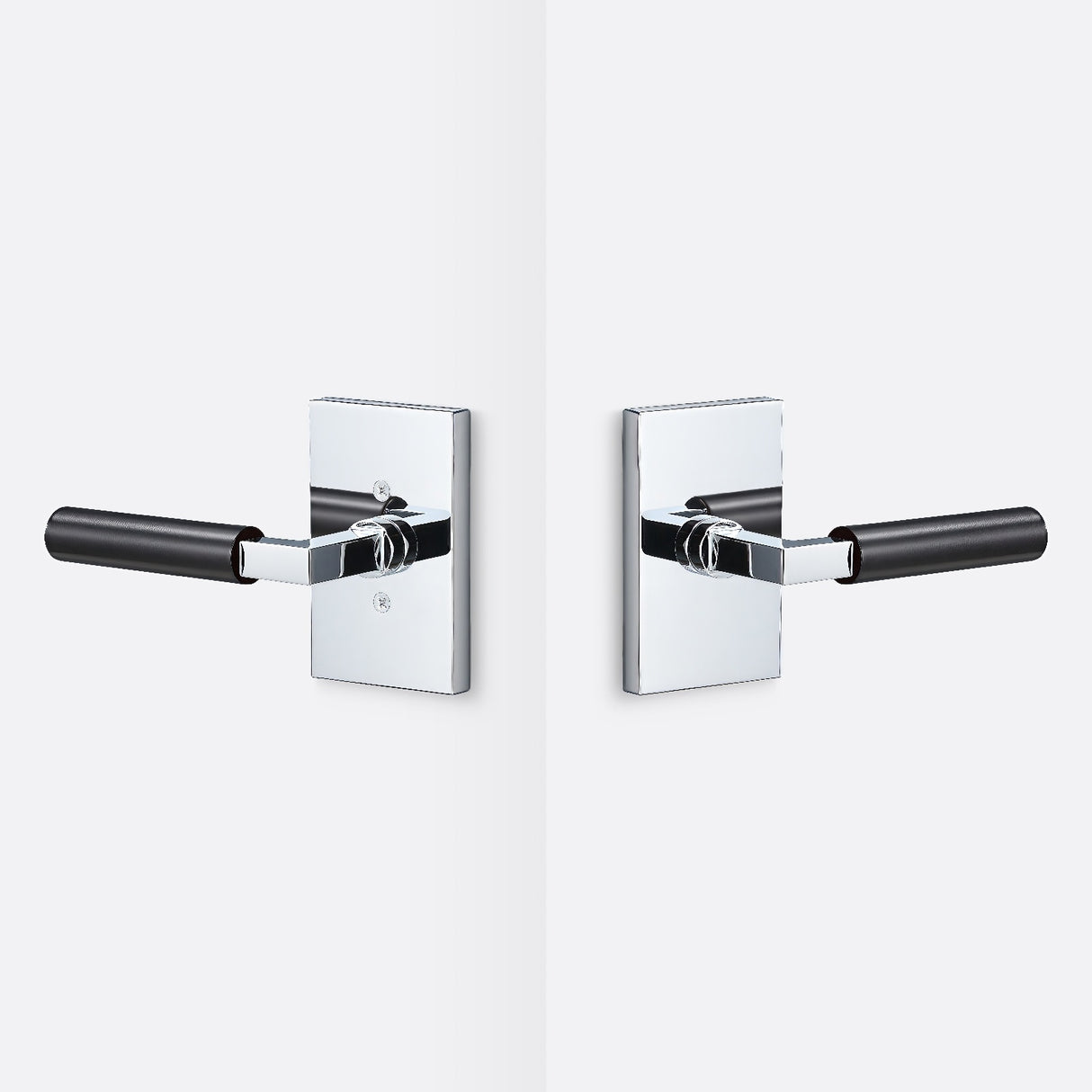 Sure-Loc LV101 26 GRIP-SM FBL polished chrome / flat black passage door lever